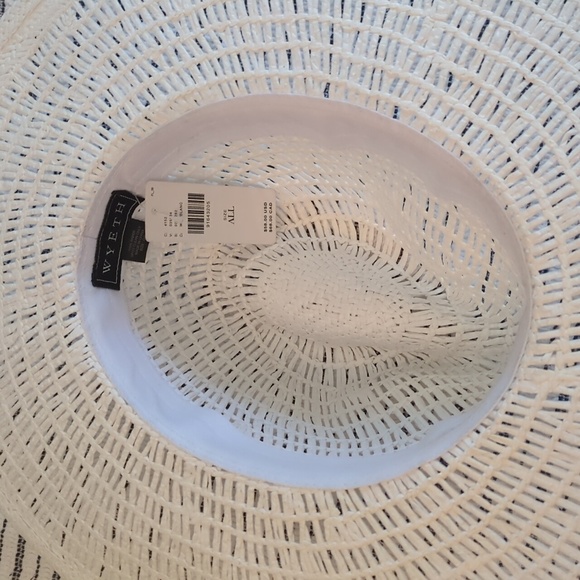 Anthropologie Wyeth Open Weave Rancher White Woven Vacation Sun Hat One Size - Picture 5 of 7